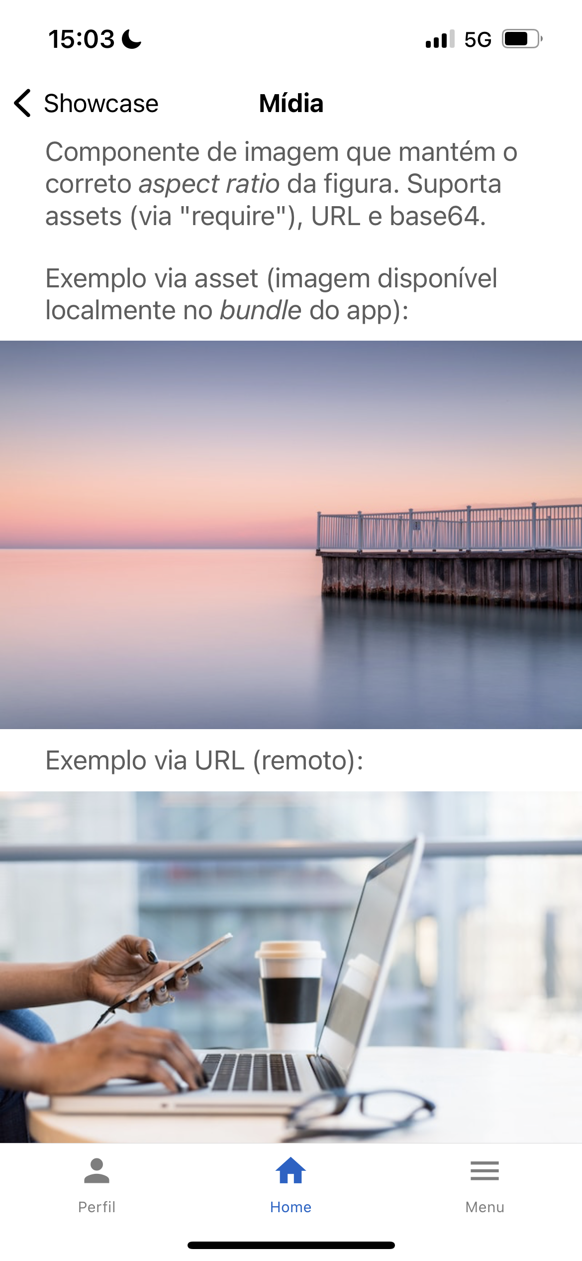 Media - image component with aspect ratio, local assets, URLs, and base64 support